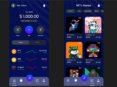 Wallet Crypto and NFT's app apps branding crypto design figma global indonesia typography ui uiux ux wallet