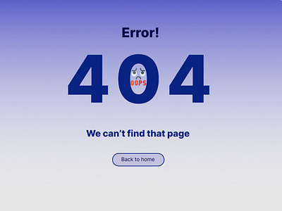 404 Error Daily UI 8 challenge Design