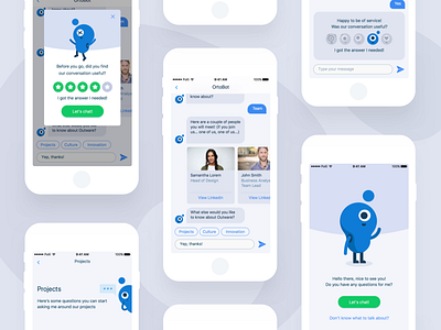 OrtoBot - UI designs assistant character chatbot flat mobile ui ux