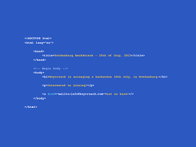 Hackathon code css gothenburg hack hackathon html javascript jquery landing page sweden