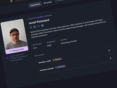 Developer Profile Page