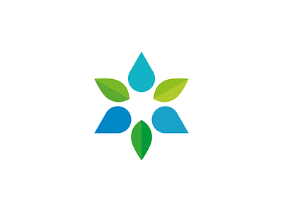 Brightwater agriculture blue drop eco green leaf logo logotype sign water