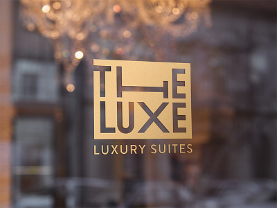 THE LUXE bed boutique gold hotel logo logotype lux luxe luxury rich type