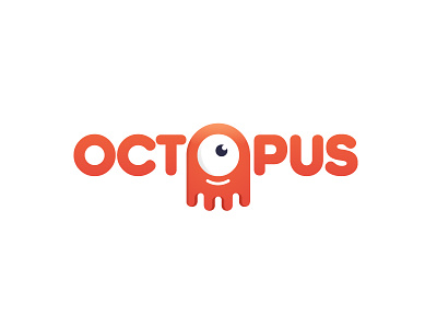 Octopus brand character cute eye kids logo logotype octopus smile watch