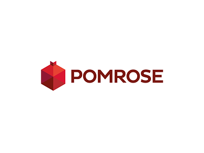 Pomrose brand fruit hexagon logo logotype pomegranate triangles