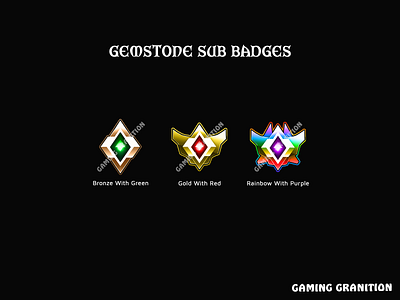 GEMSTONE TWITCH SUB BADGES animation branding design dicord gemstone badges graphic design illustration logo motion graphics twitch twitch emotes twitch sub badges