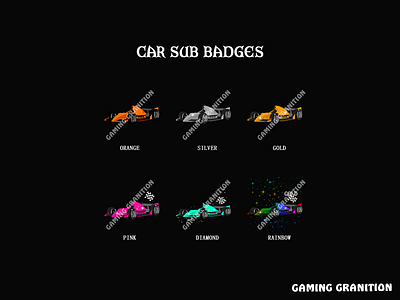 CAR Twitch Sub Badges animation branding car sub badges design dicord illustration logo motion graphics twitch emotes twitch gaming granition twitch sub badges