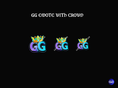 GG EMOTE WITH CROWN animation branding dicord emotes gg emote graphic design twitch emotes twitch sub badges ui