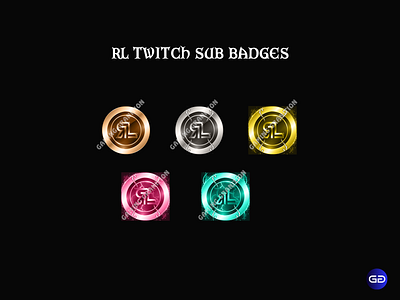 RL TWITCH SUB BADGES animation design dicord logo motion graphics shield badges twitch emotes twitch sub badges ui