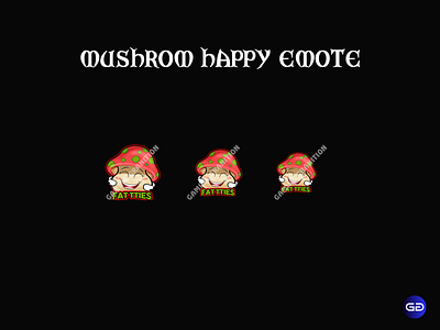 MUSHROOM HAPPY EMOTE animation dicord motion graphics mushroom emote twitch emotes twitch sub badges