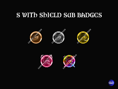 S with Shield Sub Badges graphics for streamers motion graphics s sub badges sub badges twitch twitch streamers twitch sub badges
