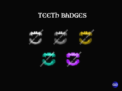 TEETH BADGES animation design dicord discord badges dog teeth badges motion graphics teeth badges twitch emotes twitch sub badges