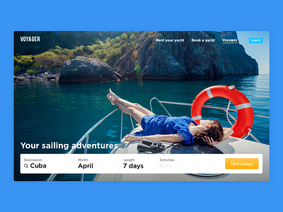 Yacht renting service 2d 2d design booking clean interface search sketch app travel typography ui ui ux design user interface web design yacht