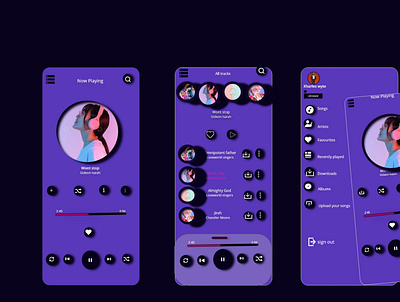 Music App 3d app ui