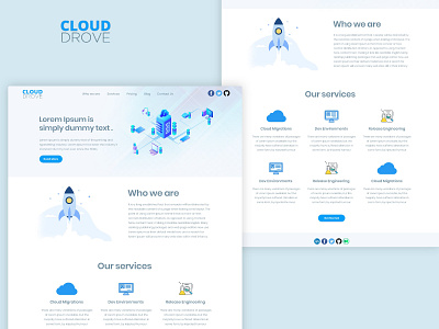 Cloud Drove Landing affinity designer branding cloud computing design photoshop technology ui vector