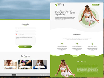 IZ Landing Page affinity designer ayurvedic green color helth landing page nature photoshop template uidesign web design website