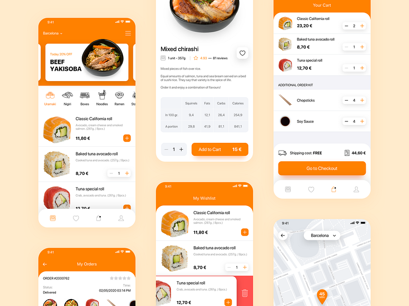 Akemi - Japanese Restaurant by Arsen Magomedov on Dribbble