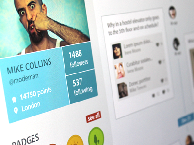 Profile activity app badges clean interface ios ipad profile simple timeline ui ux