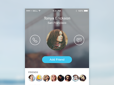 Profile app blur call design friends ios iphone6 message profile ui user white