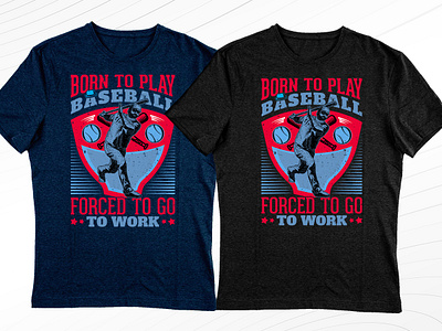 Born To Play Baseball Modern T-shirt Design