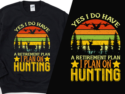 Retirement Plan as Hunting Retro T-shirt Design