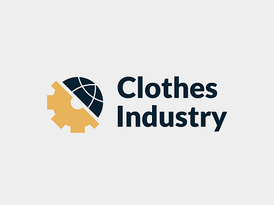Clothes Industry's Logo blue branding clothes gear global gold industry logo professional simple world