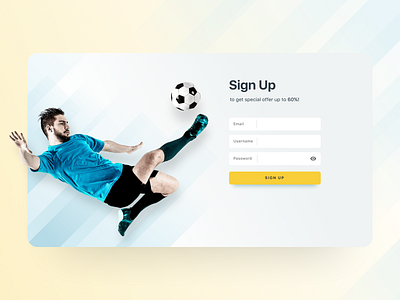 Sign Up Daily Exloration 001 blue clean cold cool dailyui exploration freestyle page signup signup page soccer soft sport ui userinterface web