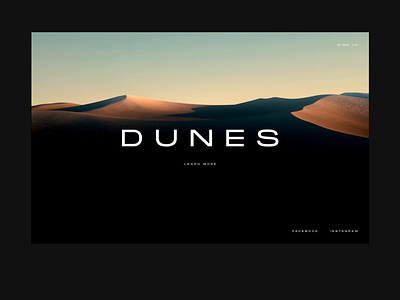 Dunes | Web Concept 3d aesthetic animation c4d dark design dunes minimal octanerender ui ux web website
