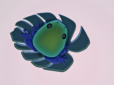 Pocket Frogs App Redesign - Concept Art 3d 3d rendering c4d concept design game graphic design photoshop render ui