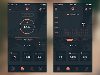 Flip App Design app dashboard fitness flip ios mobile