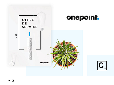 Onepoint artistique black blue compagny corporate design direction mockup print éditorial
