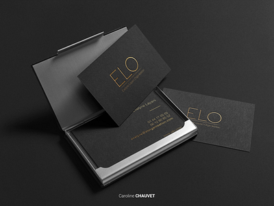 ELO art direction artdesign black business business card card design gold onepoint paper print printing