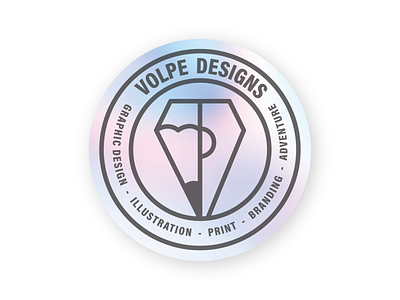 Volpe Designs Holographic 90s branding designs graphicdesigner hologram logo logotype sticker stickermule volpe