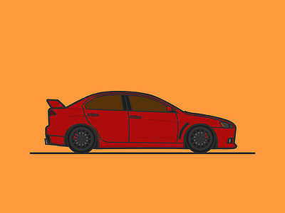Mitsubishi Evo X car evo evo x illustration linear mistubishi