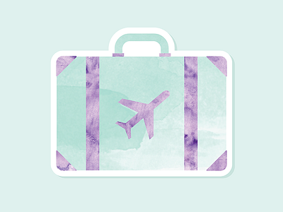 To Travel And Beyond Blog Logo blog logo plane suitcase travel traveling watercolor