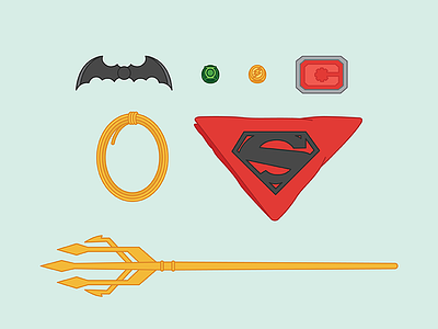 Justice League Essentials aquaman batarang batman cyborg dc comics flash green lantern justice league new 52 superman trident wonder woman