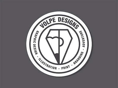 Volpe Designs Logo badge branding design illustration logo pen pencil personal