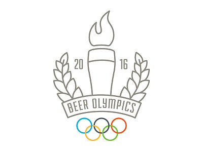 Beer Olympics 2016 2016 beer design drinking games illustraiton olympic rings olympics rings torch