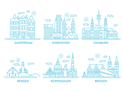 City skyline illustrations city icon illustration line skyline