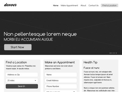 Wireframes Home eyecare planning website wireframes