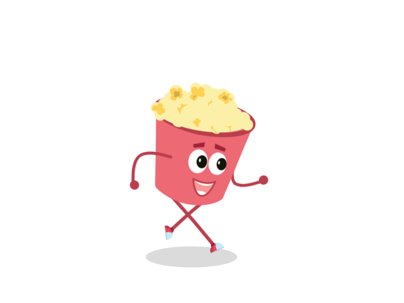 running popcorn animation design