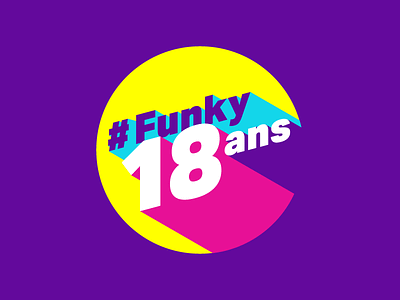 #Funky18ans ✩∗✺ funky logo purple yellow