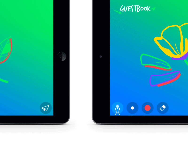 'GuestBook' app // Users interactions by Coralie Dardeau on Dribbble