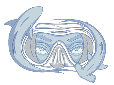 Circling apnea branding design digital art freediver freediving illustration logo spearfishing