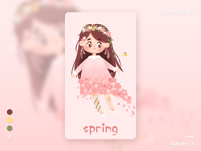 Spring design girl illustration