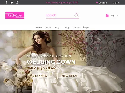 Bridal Gown Ecommerce Website bridal ecommerce material design