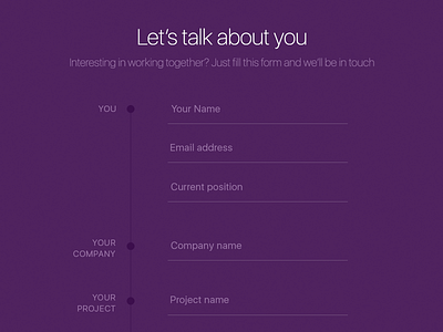 Contact form contact contact form form inputs proposal purple rfp