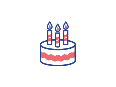 Happy Birthday! birthday cake flat gif icon