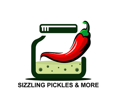 SIZZLING PICKLE AND MORE LOGO adobe brand brandidentity branding carddesign chilli chillilogo design illustration logo picklelogo sizzlingpicklelogo ui vector