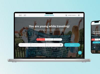 Website design for a travel agency design typography ui ux